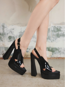 महिलाओं ने पैर की पेप टखने के पट्टियों को खोल कर सीटे ऊपरी रबर की एकमात्र ऊंचाई को बंद कर दिया है जो गर्मियों के जूते - Product Image 3