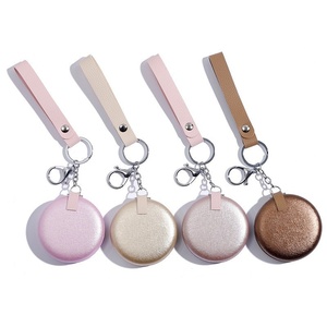 Stylish Double-sided <strong>Mirror</strong> With Keyring and Personalized <strong>Leather</strong> <strong>Strap</strong> Custom <strong>Leather</strong> Portable <strong>Mirrors</strong> - Product Image 1