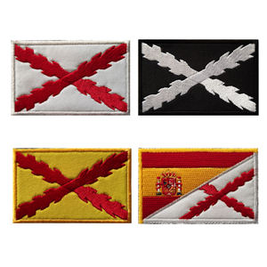 Parche Bordado de la Bandera Española en Tela Chenille 3D Cuadrado 8x5cm Color Borgoña, para Coser, con Gancho y Bucle Magnético, Suave y de Calidad - Product Image 3