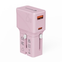 Enchufe de Extensión USB-C Wontravel Super Rápido de 25W PD QC, Cargador de Viaje Mini Universal Ignífugo para PC, Enchufe EU/UK/USA/AU