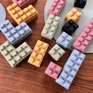 Chất Lượng Cao Bé Sớm Khối Xây Dựng Mềm Giáo Dục An Toàn 3D Silicone Cao Su Chơi Khối Teether Đồ Chơi - Product Image 5