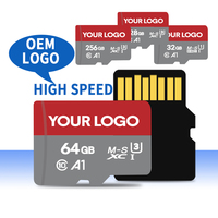Fabrika Toptan Özel Logo Mikro TF Hafıza Kartı C10 U3 V30 32GB 64GB 128GB 256GB Stokta Telefonlar Tabletler Araç Kameraları için