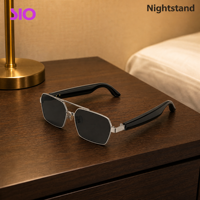   Lunettes de soleil intelligentes à commande tactile, chargement magnétique, traduction IA en temps réel, moniteur d'activité, musique, appels téléphoniques
