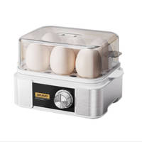 Machine à cuire les œufs électrique pour 6 œufs, arrêt automatique pour un petit-déjeuner parfait aux œufs durs/demi-cuits, Sunsir OEM/ODM