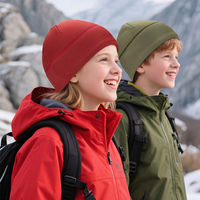Bonnet pour enfants doublé polaire, coupe nordique de luxe, coupe-vent, avec patch en cuir, logo personnalisé, uni, pour le football, le cyclisme, la course, le ski, maintien au chaud