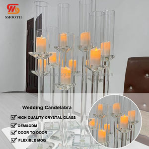 Portavelas de Cristal de Brazo Alto Elegante para Decoración de Bodas, Banquetes, Restaurantes, Fiestas de Cumpleaños - Product Image 4