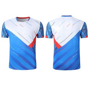 เสื้อวอลเลย์บอลสำหรับทั้งชายและหญิงเสื้อแบตมินตันสีฟ้าชุดเครื่องแบบวอลเลย์บอลโลโก้ออกแบบได้ตามต้องการ - Product Image 1