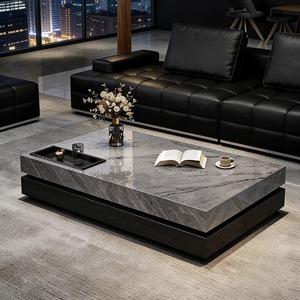 <span class=keywords><strong>Table</strong></span> <span class=keywords><strong>basse</strong></span> minimaliste aspect marbre - Product Image 2