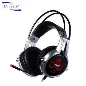 Somic Headset komputer getaran E95X, dengan isolasi kebisingan Bass Super LED Mic Stereo untuk Game FPS