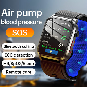Montre connectée P300 Pro pour la santé avec pompe à air pour soins à distance, moniteur de tension artérielle et ECG pour personnes âgées et familles - Product Image 1