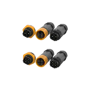 IP67 M20 Push Lock Heavy Current Electrical Wire Led Lighting Male Female 2Pin 4Pin Cable Metal Waterproof Connector
