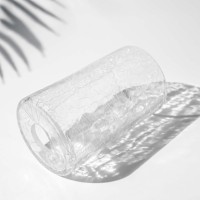 Abat-jour en verre cylindrique craquelé à haute transmission, à deux extrémités ouvertes, pour l'assemblage d'éclairage