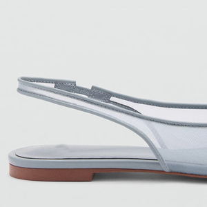 Alta qualità moda fionda posteriore a punta sandali da Ballerina firmati papillon <span class=keywords><strong>scarpe</strong></span> da donna <span class=keywords><strong>ballerine</strong></span> in rete <span class=keywords><strong>blu</strong></span> - Product Image 3