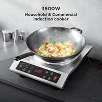 Cuisinière à induction à brûleur unique à usage domestique et commercial, 3500W, plaque de cuisson multifonctionnelle, 220V, commande par bouton