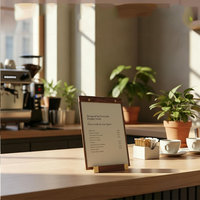 Support de menu en bois pour restaurant, vente en gros d'usine - Présentoir de table personnalisé avec logo pour hôtel, café, bar