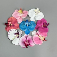 YOPIN-3586 Vente en gros de têtes de fleurs d'orchidées papillon artificielles multicolores de 12 cm, effet toucher réel