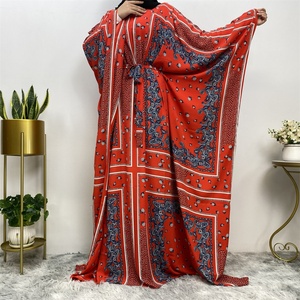 6337# Six Different Pattern Batwing Sleeves With Belt Prayer Women <b>Eid</b> Abaya <b>Dress</b> Muslim Islamic Kaftan Ramadan Clothing - Product Image 5