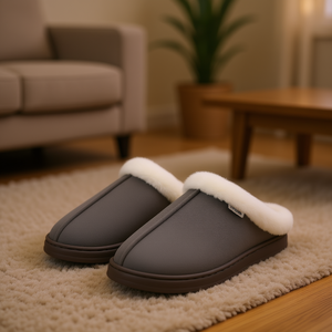 รองเท้าแตะฤดูหนาวสำหรับผู้ชายเท็กซ์ลิน่าแบบเปิดนิ้วเท้า พื้นรองเท้า EVA ด้านบนทำจากโพลีเอสเตอร์เนื้อนุ่ม สำหรับใช้ในบ้าน ไซส์ US 10 11 12 - Product Image 2