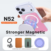 Coque de téléphone magnétique transparente ultra-fine pour iPhone 18 17 16 15 Pro Max avec plaque de couleur interchangeable et motif personnalisable