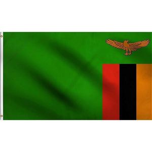 ธงชาติแซมเบีย ขนาด 3x5 ฟุต ผลิตโดยผู้ผลิตขายดี งานเย็บสองชั้น ผลิตจากโพลีเอสเตอร์ สำหรับงานอีเว้นท์ระดับชาติ - Product Image 2