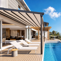 Pergola bioclimatique avec commande à distance personnalisée, étanche, à lames rotatives, design auvent