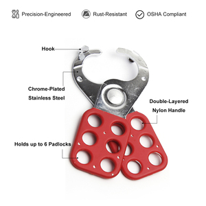<span class=keywords><strong>Cadenas</strong></span> de sécurité à crochet en acier 26 mm à <span class=keywords><strong>prix</strong></span> avantageux pour utilisation par plusieurs travailleurs – Verrouillage multiple de sécurité - Product Image 3
