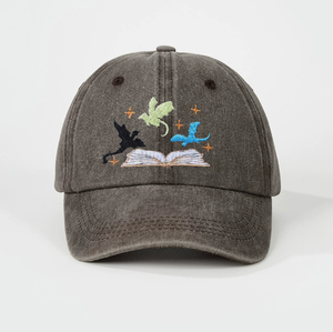 Gorra de Béisbol Bordada con Diseño de Libro de Dragones, Estilo Vintage, de Algodón Lavado, para Hombre y Mujer, en Oferta en Temu - Product Image 1