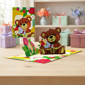 Éxito de Ventas, Osito de Peluche 3D Personalizado, Tendencia en Vietnam, Tarjeta de Felicitación Hecha a Mano, Animal de Papel Lavable, Decoración para el Hogar, Regalos - Product Image 4