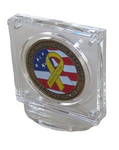 Coin <strong>Display</strong> <strong>Case</strong> Stand Coin Holders for Collectors 3D <strong>Rotatable</strong> Floating Capsules Frame Clear Acrylic Coin Protector
