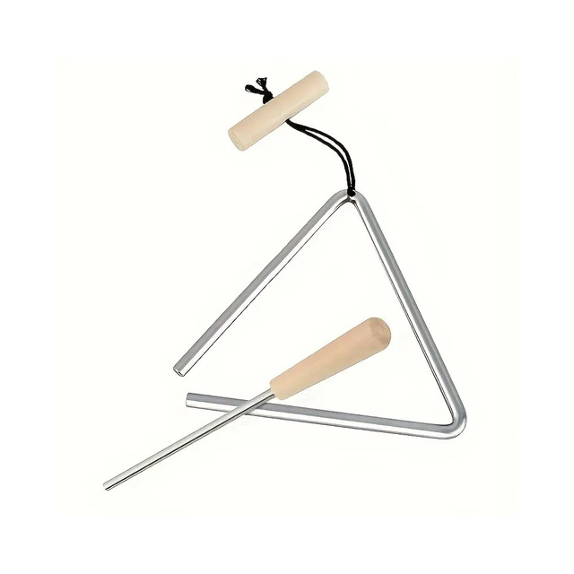 Triangle Bell Musical Instrument Orff Professional Percussion Instrument with Metal and Wood Materials for Musical Performances