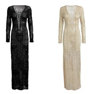 Bestdance nuovo copricapo da spiaggia in maglia Maxi abito tunica lunga Pareos Crochet Bikini copricapo abito - Product Image 1