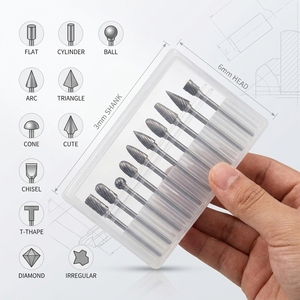 10pcs Tungsten Carbide Rotary Burr <b>Set</b> 1/<b>4</b>" 6mm Shank Double Cut High Concentricity Metal Polishing - Product Image 1
