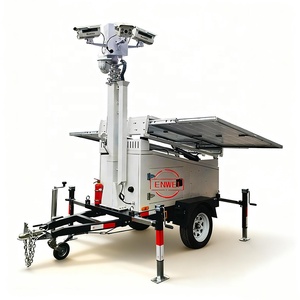 Tour de <span class=keywords><strong>sécurité</strong></span> mobile solaire avec caméra de surveillance CCTV sur remorque solaire - Product Image 1