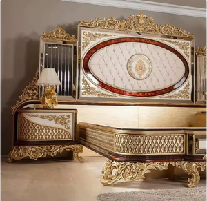 Palace Home Furniture <b>Full</b> <b>Set</b> Royal Italian Luxury Antique Classical King Size French European Oak Wooden Durable Soft <b>Bed</b> - Product Image 3