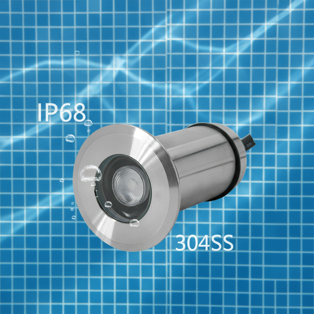 Small Size 316L Stainless Steel RGBW Color Changing 12V 10W LED Swimming Pool Light Waterproof IP68 Underground Use