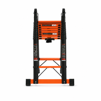 Échelle télescopique portable en acier au carbone avec marches réglables robustes, rangement facile pour usage domestique et extérieur, OEM et couleur personnalisée