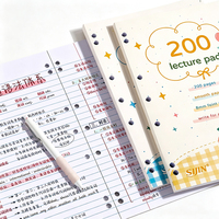 Cuaderno Personalizado A4 para Conferencias, 200 Páginas, Papel Perforado con Rayas de 8 mm, Fácil de Desprender, Recargable, para la Escuela y la Universidad