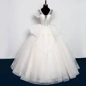 Свадебное платье в Королевском Стиле, новинка 2022 FW, роскошное французское вечернее платье принцессы, жемчужное белое свадебное платье с длинным хвостом