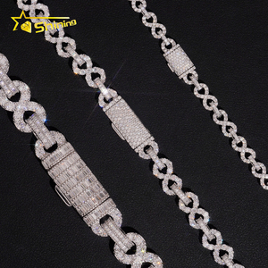 Catena Cuban Link Infinita in Argento Massiccio 925 con Moissanite, Stile Hip Hop Iced Out, 6mm 8mm 13mm - Product Image 6