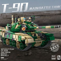 Panlos tanque militar bloques de construcción ruso T90 ensamblar modelo Ejército alemán tanques ladrillos juguetes para niños