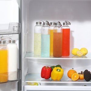 Botellas de Bebidas Reutilizables de Plástico, Libres de BPA, Botella de Agua Transparente con Tapa de Acero Inoxidable <span class=keywords><strong>para</strong></span> Jugo de Frutas - Product Image 2