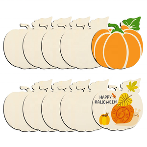 Pendentifs décoratifs DIY pour Halloween, Noël et autres fêtes, pièces en bois vierges mignonnes et durables pour enfants, à griffonner, pour l'intérieur - Product Image 3