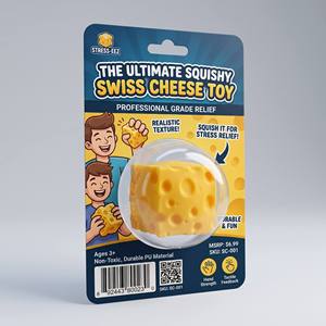 Yellow Cheese Squeeze <b>Toy</b> Soft Simulation Food Fidget <b>Toy</b> for Kids Teens <b>Desk</b> Decor Unisex Age 2 to 4 Years TPE Material - Product Image 6