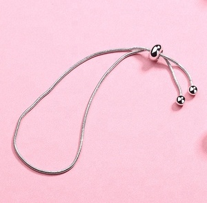 Collar de Plata de Ley 925 Sólida de Estilo Sencillo, Clásico, para Fiesta, Regalo de Confianza, con Cuentas Ajustables y Dijes de Cadena de Serpiente - Product Image 5