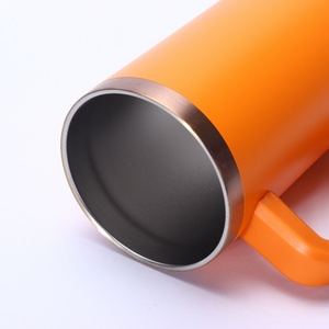 Tazza da Campeggio in Acciaio Inox a Doppia Parete da 20oz con Incisione Laser, Placcatura Oro Arcobaleno, Tumbler da Viaggio per Caffè con Manico - Product Image 5