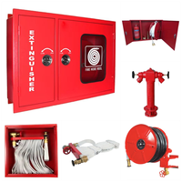 Ensemble complet d'armoire d'incendie avec enrouleur de tuyau, extincteur et vanne de raccordement en laiton pour système de lutte contre l'incendie des bâtiments