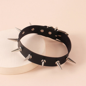 Collar de cuero PU con remaches largos, estilo Lolita Dark Wind, exagerado y a <span class=keywords><strong>la</strong></span> moda, novedad transfronteriza para Europa y Estados Unidos - Product Image 3