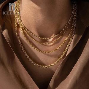 Collares de Cadena Torcida Personalizados de Joyería Fina Hip Hop para Hombre al Por Mayor, Cadena de Cuerda con Corte de Diamante en Plata de Ley 925 Sólida para Mujer - Product Image 2