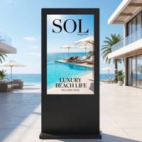 Outdoor Touch Screen Digital Signage IP65 Waterproof 2500 Nits High Brightness AI Smart Dimming IK10 Vandal Proof DOOH Display