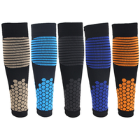 Chaussettes de sport montantes à rayures chevron personnalisées OEM, soutien de compression du mollet, pour football et athlétisme, vente en gros